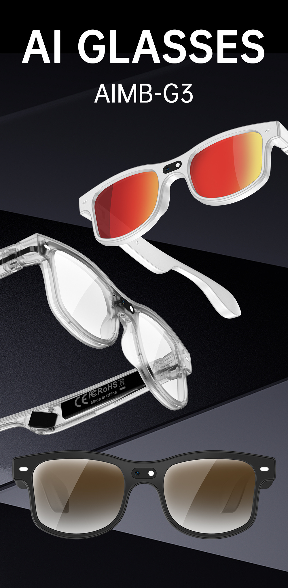 AI Smart Bluetooth Sunglasses with 8MP Camera - Image 2