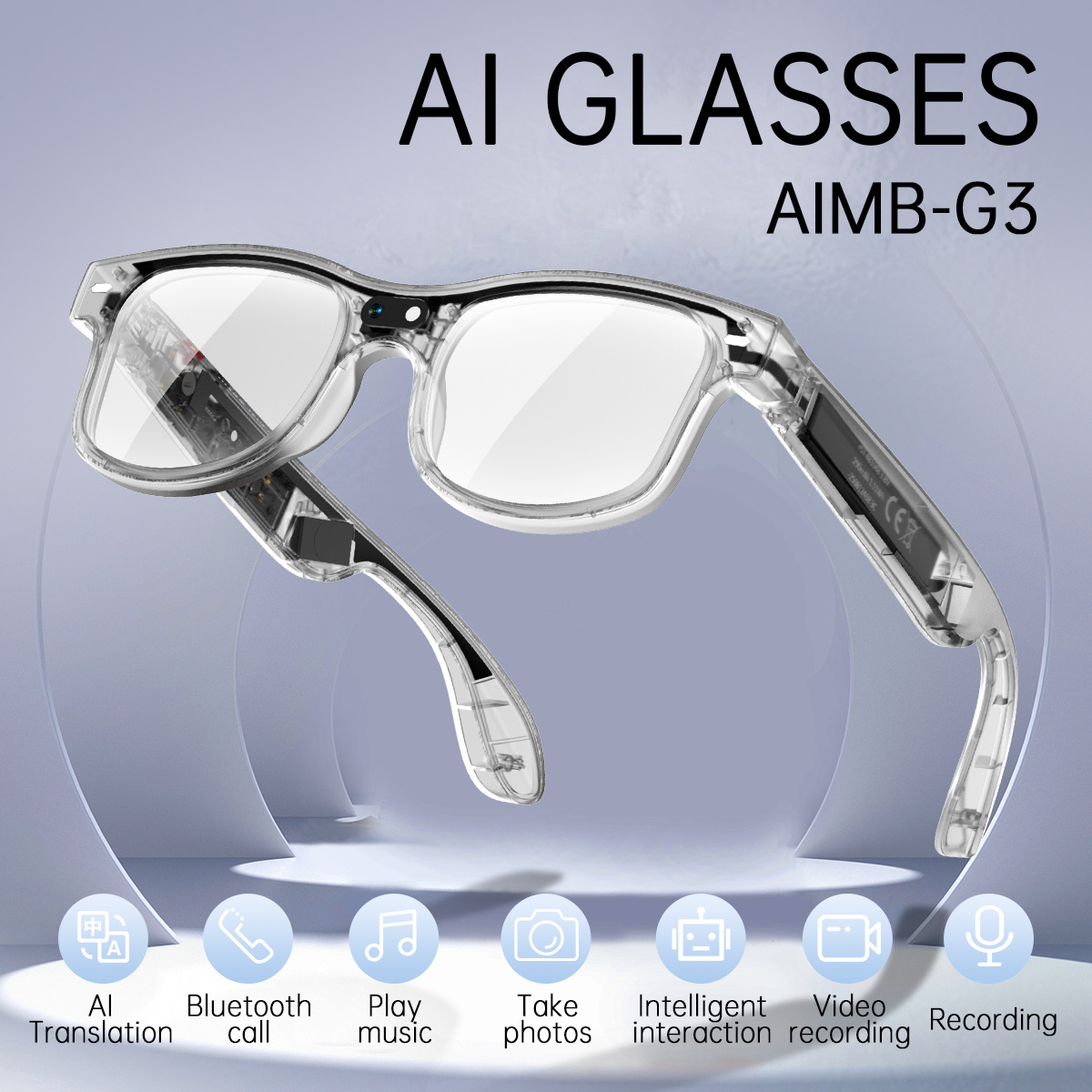 AI Smart Bluetooth Sunglasses with 8MP Camera