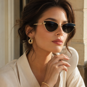 Retro Cat-Eye Sunglasses — Gold Frame Edition